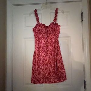 Floral Frill Trim Tie Front Ruched Bust Mini Bodycon Dress